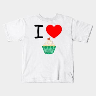 I Heart Cupcakes Kids T-Shirt